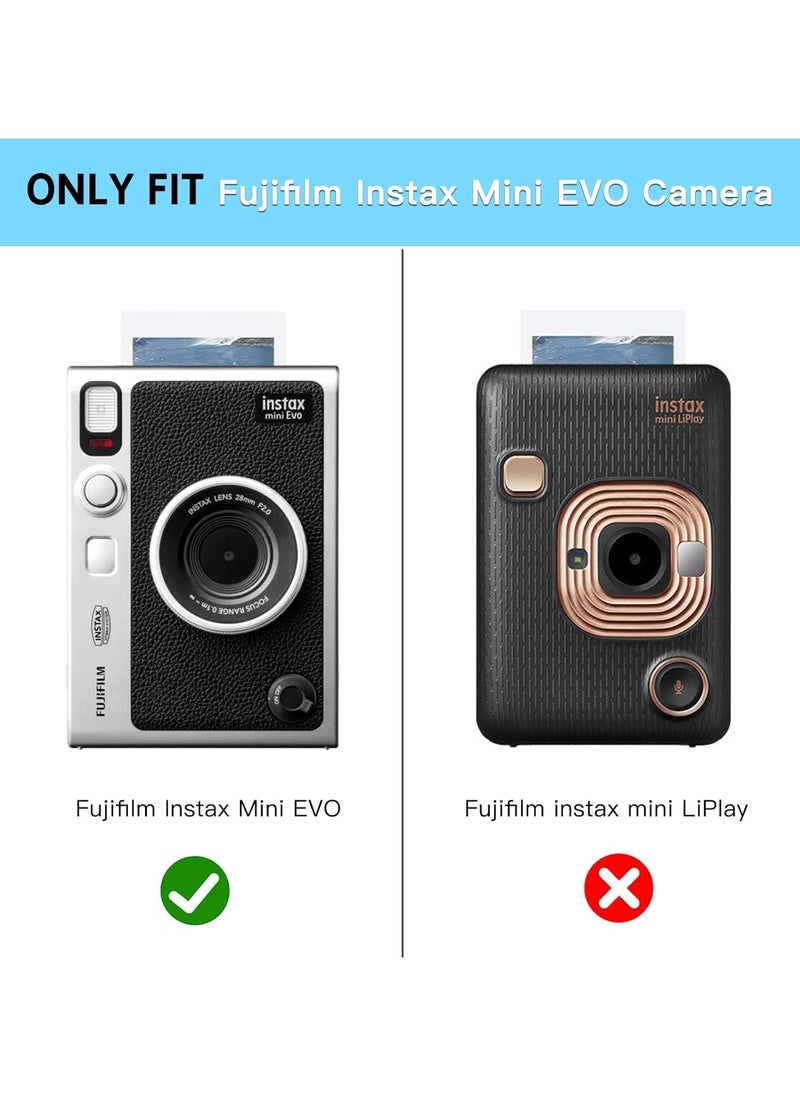 VKL Protective Camera Clear Case for Fujifilm Instax Mini EVO Camera - Crystal Hard PVC Cover with Removable Shoulder Strap (Clear)  - Image 2