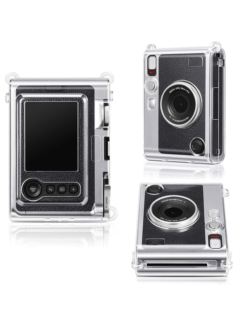 VKL Protective Camera Clear Case for Fujifilm Instax Mini EVO Camera - Crystal Hard PVC Cover with Removable Shoulder Strap (Clear)  - Image 3