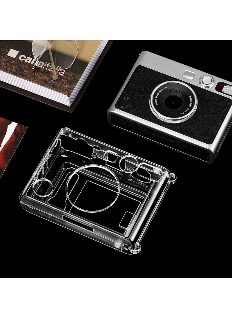 Protective Camera Clear Case for Fujifilm Instax Mini EVO Camera - Crystal Hard PVC Cover with Removable Shoulder Strap (Clear)