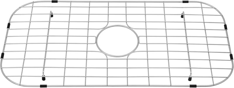 LQS Stainless Steel Kitchen Sink Grid and Sink Protector, Sinks Grate 26" x 13 3/8" with Center Drain Hole for Single Bowl, Sink Protectors for Kitchen Sink - Image 1