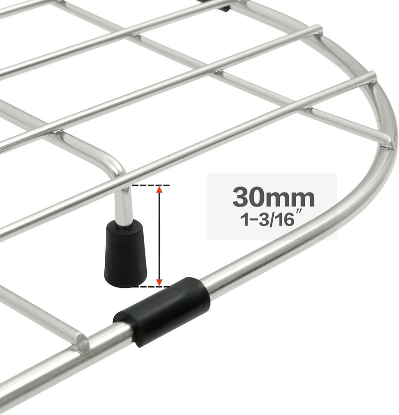 LQS Stainless Steel Kitchen Sink Grid and Sink Protector, Sinks Grate 26" x 13 3/8" with Center Drain Hole for Single Bowl, Sink Protectors for Kitchen Sink - Image 4