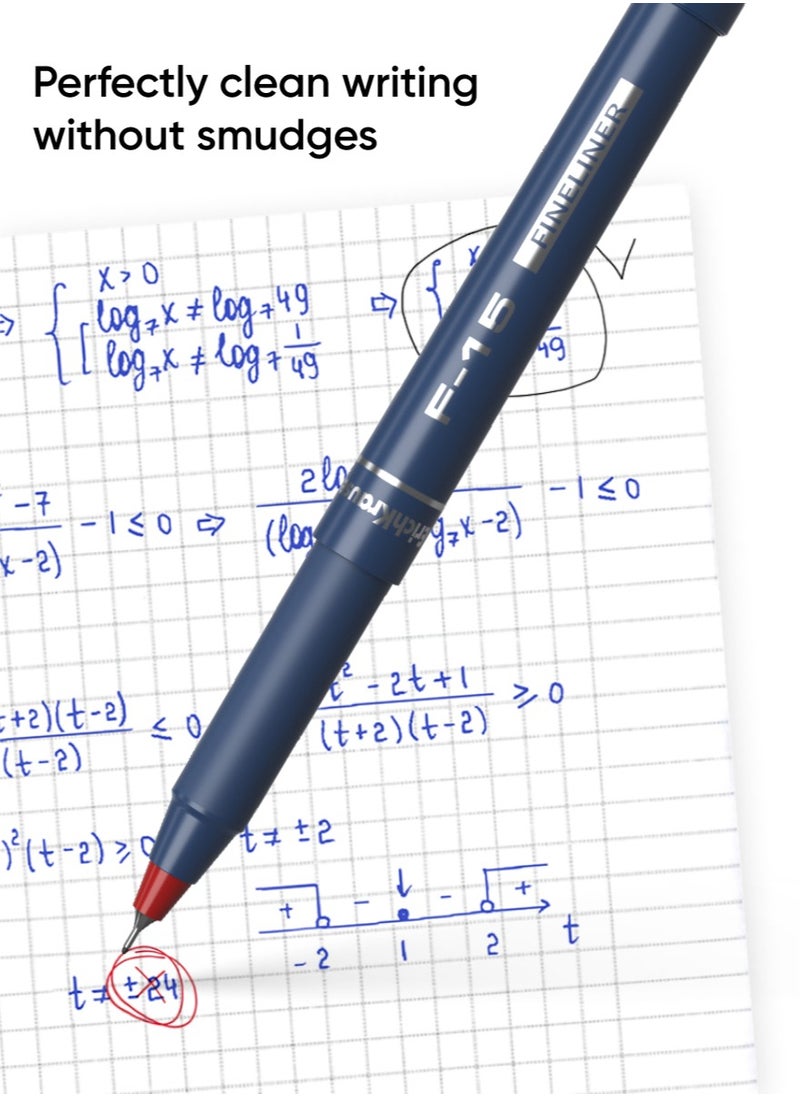 ErichKrause Set of 3 Fineliner F-15 Stick Classic, ink color: blue, black, red (blister 3 pcs.)  - Image 2
