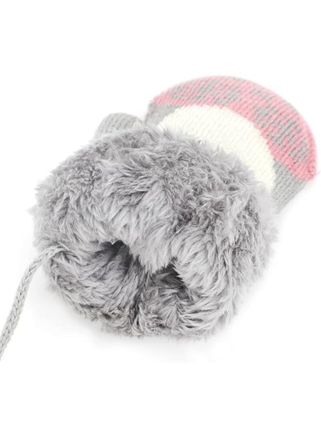 Toddler Kids Warm Winter Gloves Cute Infant Baby Boys Girls Thick Fleece Lined Full Finger Ski Snow Gloves Mittens, One Size - Image 3