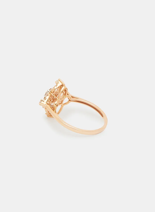 Annaka 18Kt Rose Gold Ring Studded with Natural Diamonds