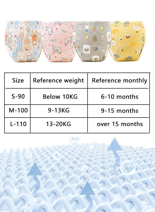 Sharpdo 4-Pieces Baby Potty Training Pants, Breathable Potty Training Underwear, Toddler Training Underwear for Boy and Girls, Size 100 / 110 - Image 3