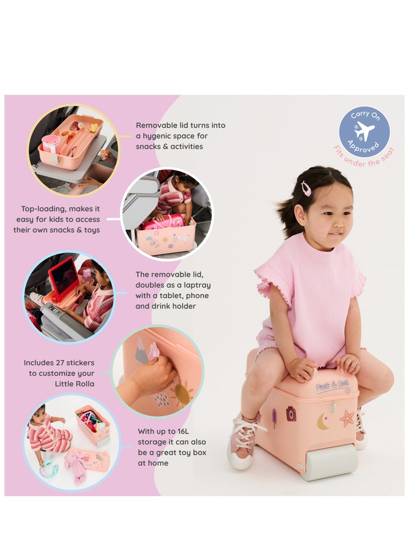 Little Rolla Little Rolla Ride- On Suitcase Dusty Pink  - Image 1