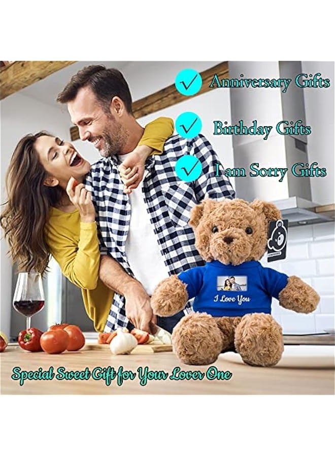 Personalized Gifts for Women Men Stuffed Bear Plush Toys with ized Text, Personalized Teddy Bear with T-Shirt as for  s Day Birthday (13 inch-Text+Photo)  - Image 5