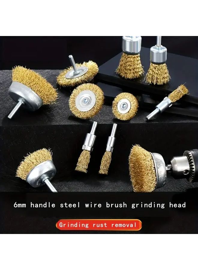 4PCS Set 6mm Steel Wire Brush Grinding Head For Rust Removal Cleaning And Polishing - Image 1