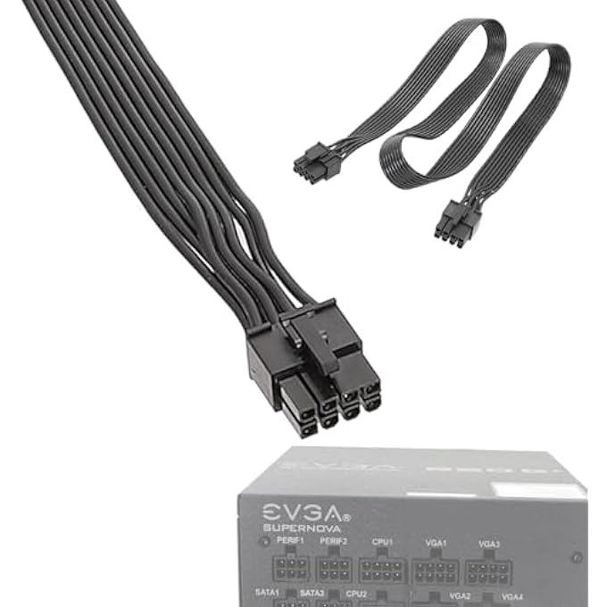 rayihni GRAPHICS CARD CABLE | 8-PIN ADAPTER CABLE,WITH 8P TO 6+2P FLAT LINE, VGA GRAPHICS FOR VIDEO CARD, PCIE - Image 1