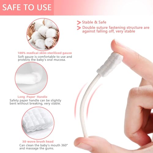 Style Keepers Baby Tongue Cleaner Gauze, Baby Toothbrush Disposable Oral Cleaner, Toddler Toothbrush for Tooth Mouth Gum Clean, Infant Toothbrush Oral Cleaning Stick, 30 Pcs, Manual, White - Image 2