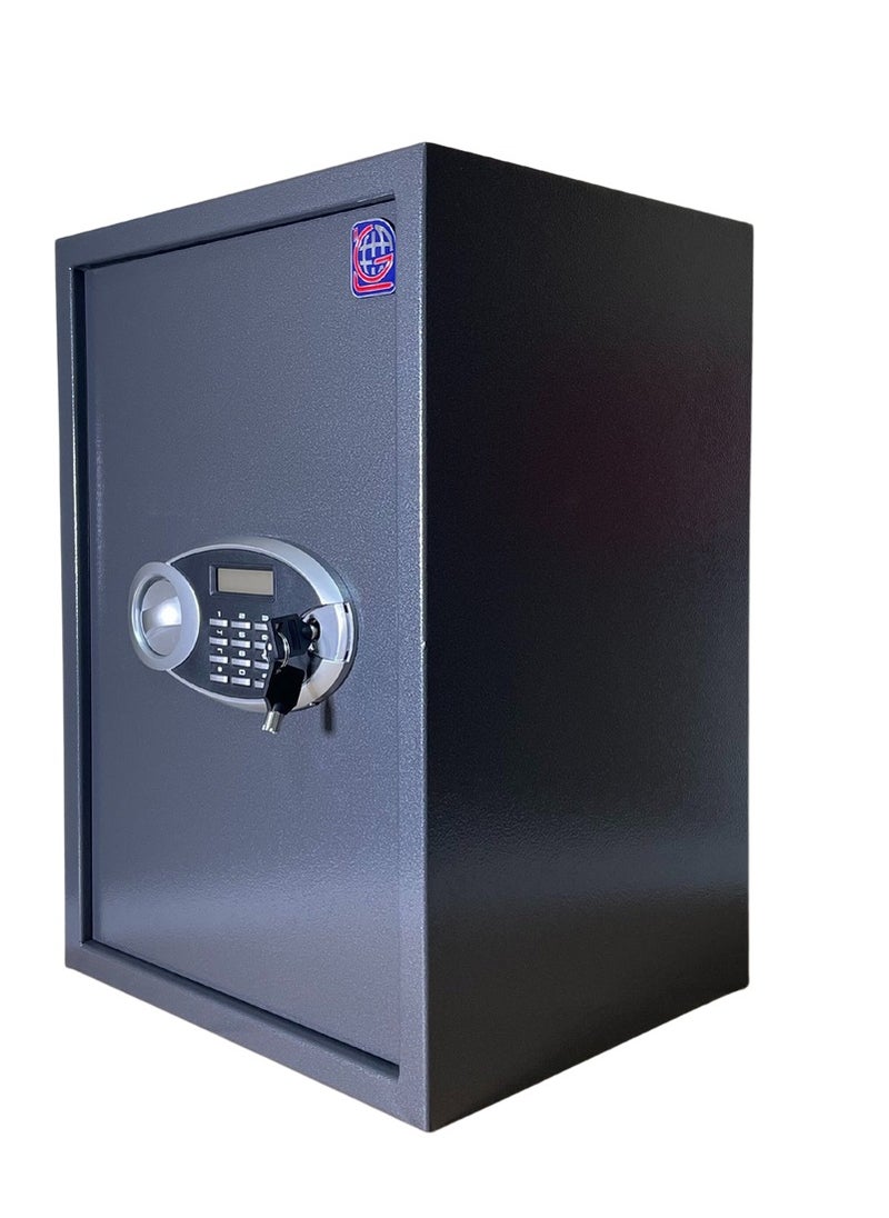 LOTFY GROUP رمز LG Safebox 50EUD، 50*35*31 سم، لون رمادي فضي، صندوق أمان للمكتب المنزلي - شاشة رقمية وقفل مفتاح 