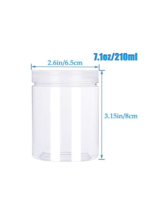 IAF Pack 7.1oz/210ml Refillable Empty Slime Containers with Lids Round Clear Jars,Wide-Mouth Plastic Slime Storage Favor Jars for Crafts,Dry Food,Peanut Butter,Honey and Jam Storage - Image 3