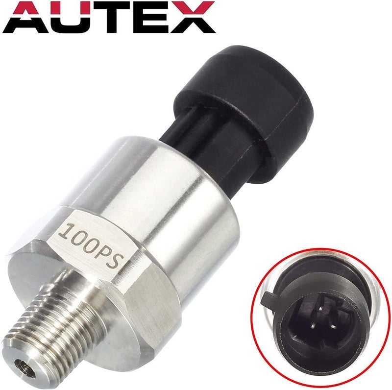 AUTEX Pressure Transducer Sensor 100 Psi Pressure Sender 316 Stainless Steel Oil Pressure Transmitter 1/8" -27 NPT For Oil Fuel Air Water Pressure - Image 2