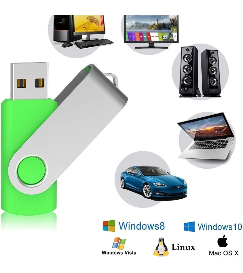 أقراص USB 2.0 فلاش سعة 64 جيجابايت، مجموعة مكونة من 5 قطع بألوان متعددة، تصميم دوار عالي السرعة لتخزين البيانات، ذاكرة محمولة متوفرة لأجهزة الكمبيوتر المكتبية والمحمولة، هدايا تجارية، نقل محمول. - Image 1