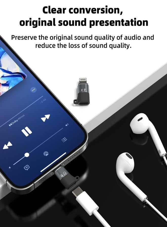 HOYULLI Audio OTG Adapter USB C Female to Lightning Male (3pack)for iPhone 14 13 12 11 Pro Max Type C Charging Cable for Apple MFI Converter for ipad air Camera Card Reader Connector Data Transfer Accessories - Image 5