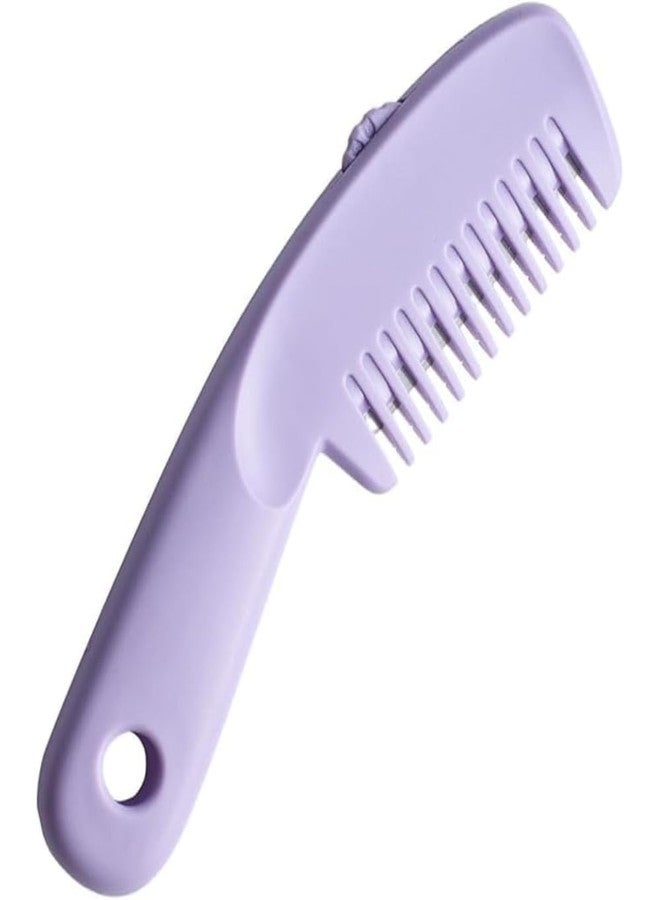 MOKVEE Multifunctional Hair Thinning Comb with Scissors - Professional Texturizing & Hair Cutting Tool for Women, Home & Salon Use (PURPLE) - Image 1