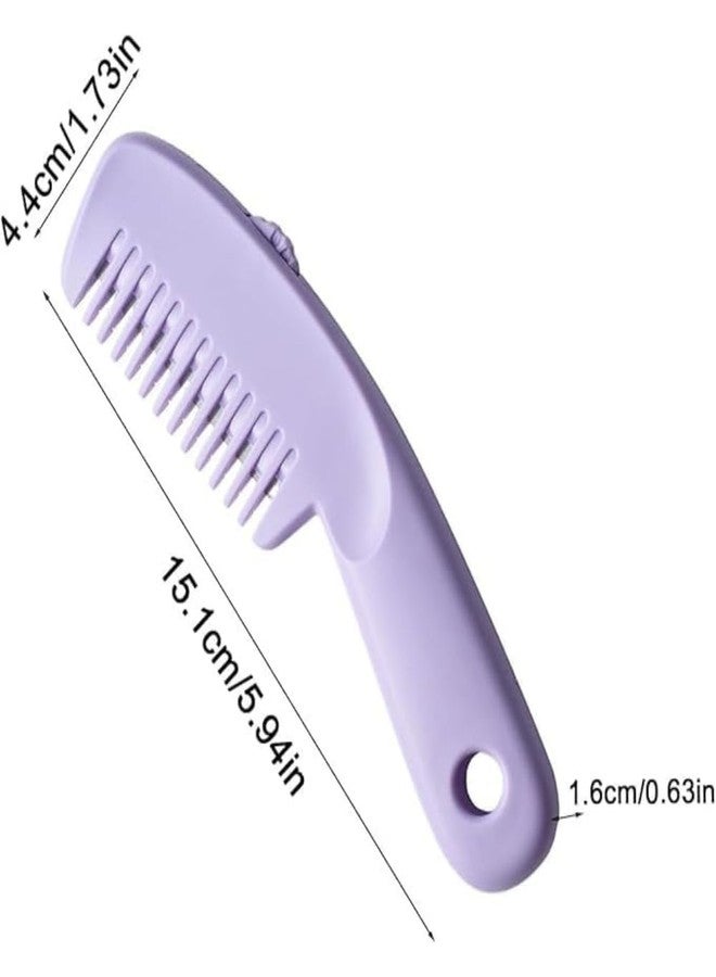 MOKVEE Multifunctional Hair Thinning Comb with Scissors - Professional Texturizing & Hair Cutting Tool for Women, Home & Salon Use (PURPLE) - Image 2