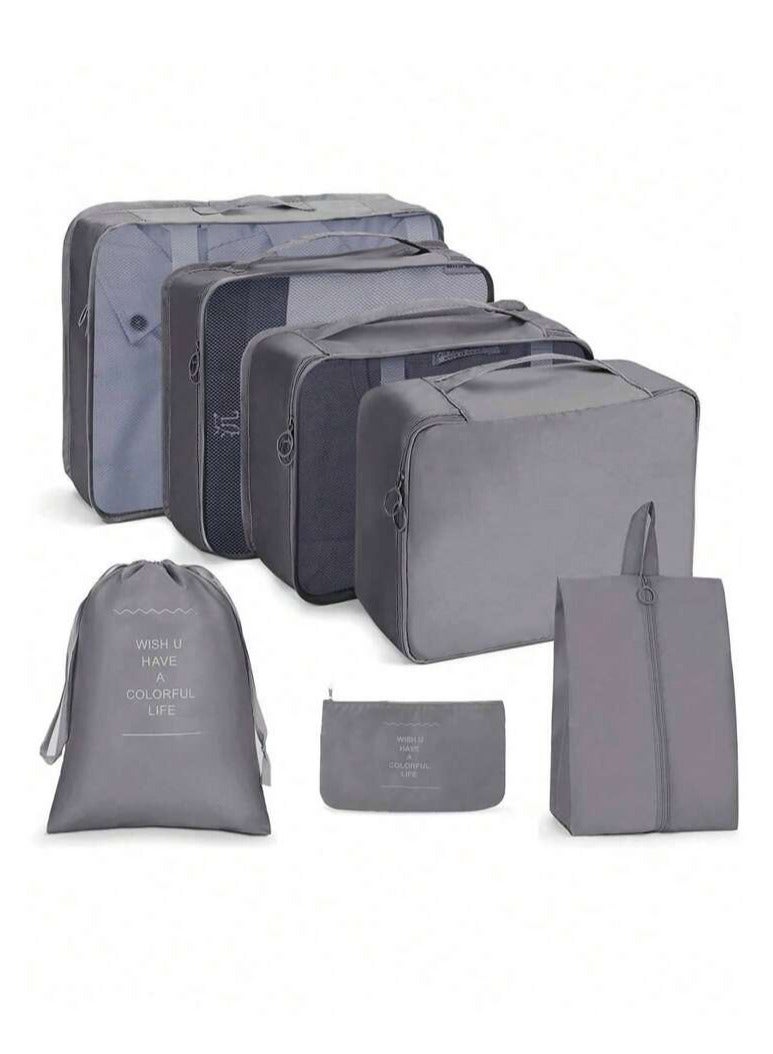 Arabest Travel Organizer Bag - Set of 7 Reusable Portable Travel Bags for Luggage Organizer Bags, Storage Bags, Compression Bags, Travel Bags with Zippers - Image 1