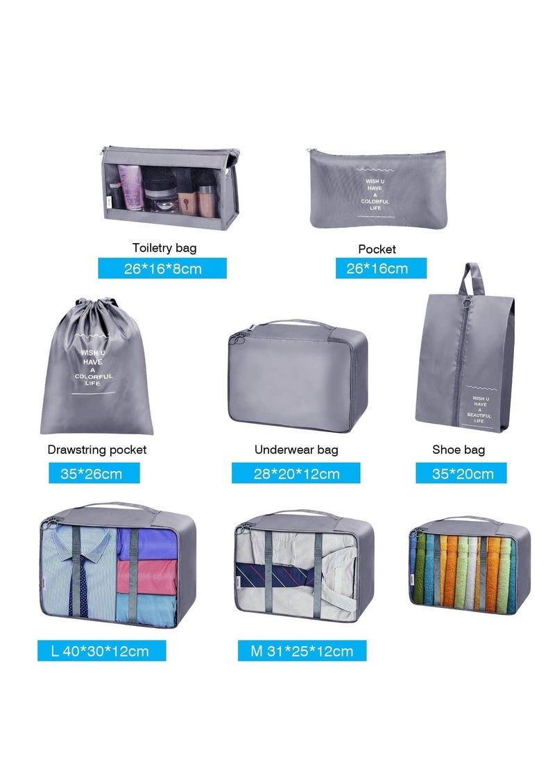 Arabest Travel Organizer Bag - Set of 7 Reusable Portable Travel Bags for Luggage Organizer Bags, Storage Bags, Compression Bags, Travel Bags with Zippers - Image 2