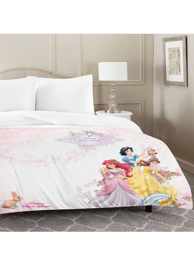 Cartoon Disney Princess pattern bedding three-piece set of soft microfiber polyester sheets including cover and two pillowcases (size 150cmX200cm) - Image 2