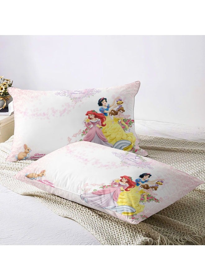 Cartoon Disney Princess pattern bedding three-piece set of soft microfiber polyester sheets including cover and two pillowcases (size 150cmX200cm) - Image 3
