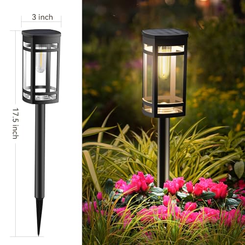EXCMARK 16 Pack Solar Lights Outdoor Waterproof for Garden Pathway Walkway Driveway Yard Lawn Decorative Landscape Lighting. (Warm White Light, 16) - Image 2