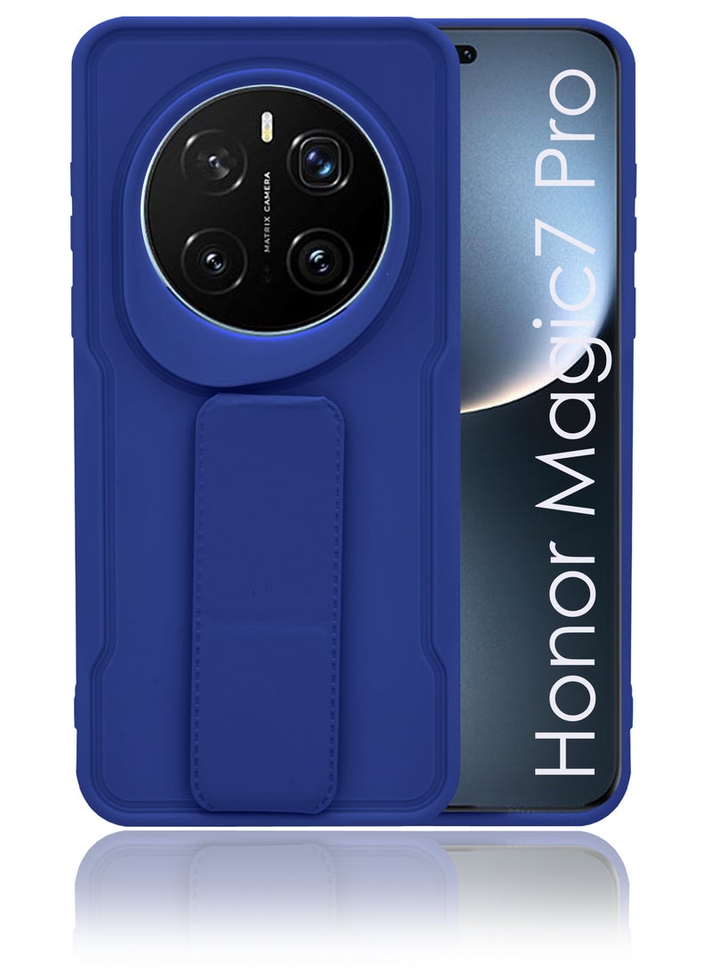 غطاء خلفي مضاد للصدمات من السيليكون الصلب مع حماية من الصدمات لجهاز For Honor Magic7 Pro - أزرق بحري - Image 1