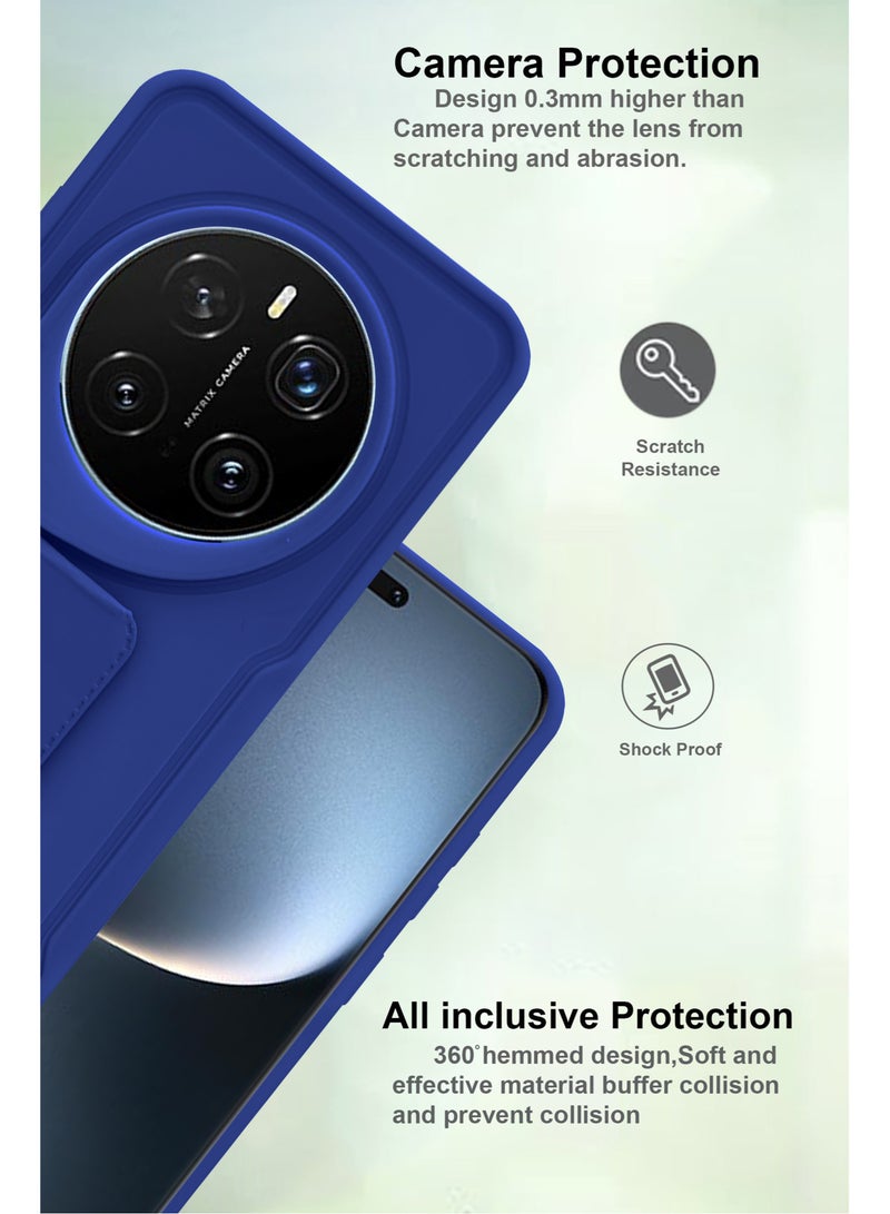 غطاء خلفي مضاد للصدمات من السيليكون الصلب مع حماية من الصدمات لجهاز For Honor Magic7 Pro - أزرق بحري - Image 2