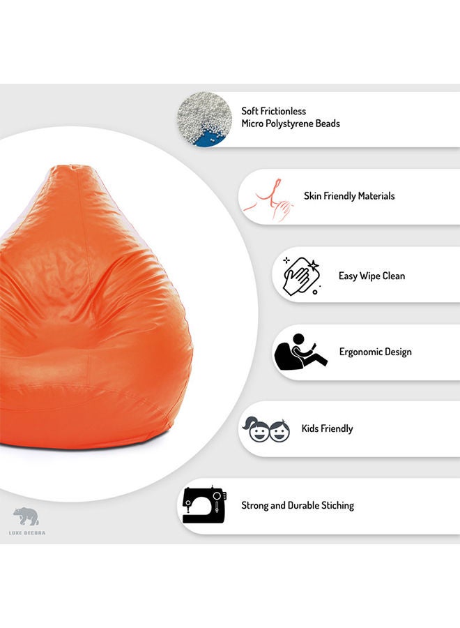 Jumbble XL Faux Leather Multi-Purpose Bean Bag With Polystyrene Filling Orange  - Image 4