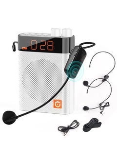 Voice Amplifier With Uhf Wireless Microphone Headset 3200Mah Portable Bluetooth Personal Voice Amplifier For Teachers Fitness Instructors Tour Guide Classroom Speaker Outdoors