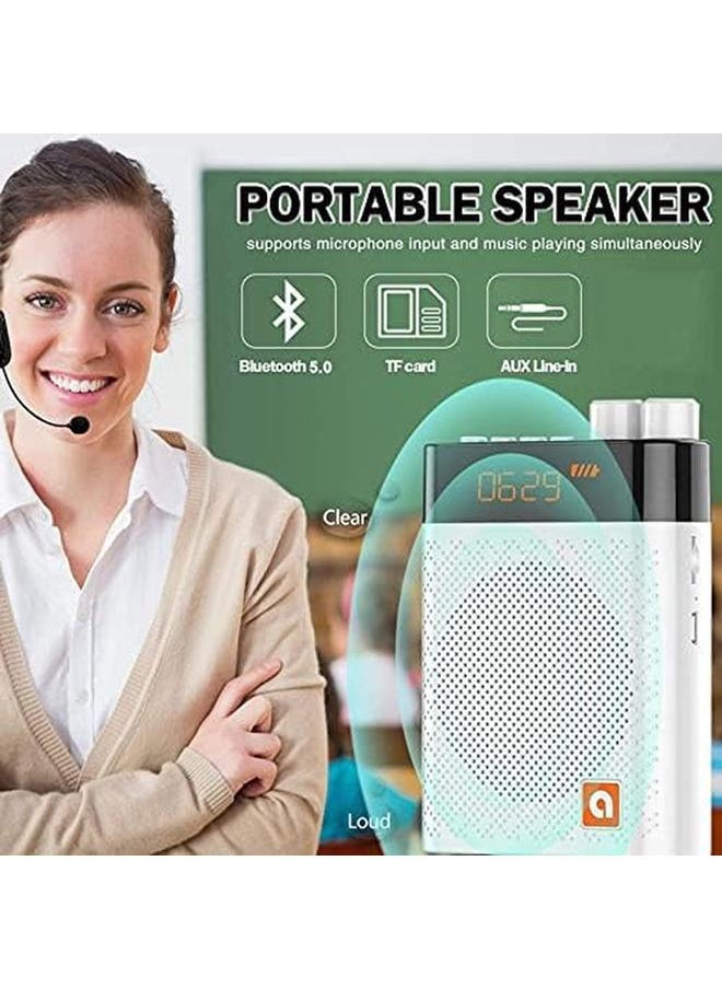 SYOSI - Voice Amplifier With Uhf Wireless Microphone Headset 3200Mah Portable Bluetooth Personal Voice Amplifier For Teachers Fitness Instructors Tour Guide Classroom Speaker Outdoors - Image 1
