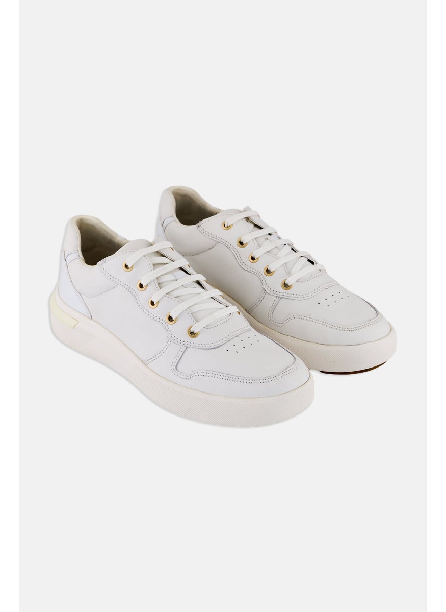 GEOX Men Leather Lace Up Shoes, White  - Image 1