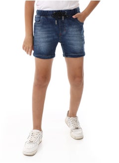 Andora Elastic Waist Boys Cotton Denim Short – Medium Blue  - Image 1