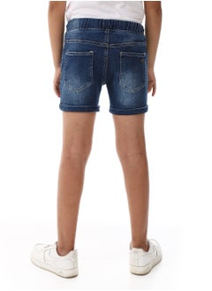 Andora Elastic Waist Boys Cotton Denim Short – Medium Blue  - Image 3