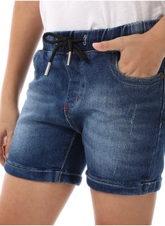Andora Elastic Waist Boys Cotton Denim Short – Medium Blue  - Image 4