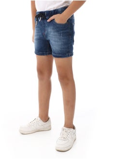 Andora Elastic Waist Boys Cotton Denim Short – Medium Blue  - Image 2