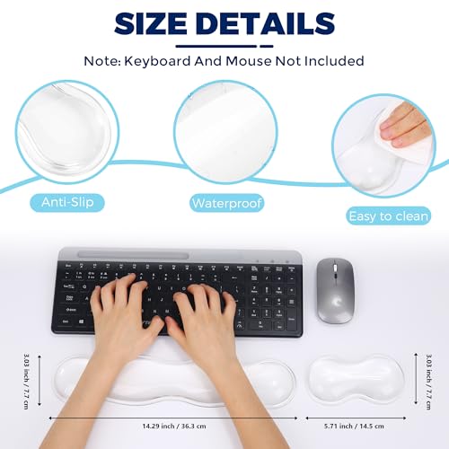 ABRONDA Gel Wrist Rest for Keyboard and Mouse, Wrist Rest for Keyboard, Mouse Wrist Support, Pain Relief, Cool Touch, Non-Skid, Keyboard and Mouse Wrist pad Set - Image 4