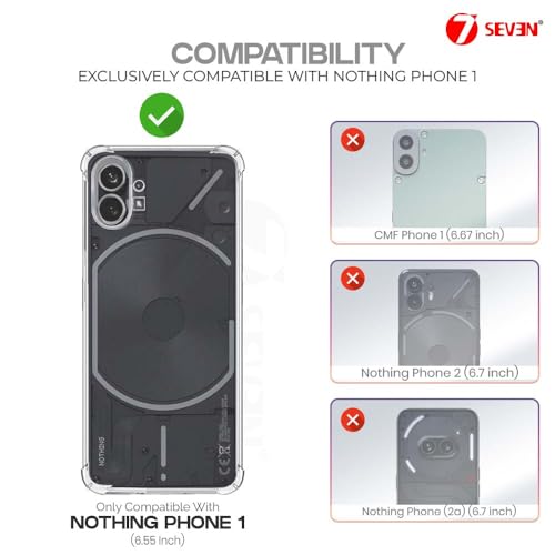 7-Seven 7SEVEN® Back Cover for Nothing Phone 1 Transparent Mobile Back Case Camera Edges Protection Shock Proof Design Crystal Clear Phone Case Silicon Soft TPU and Flexible Bumper Phone Cover - Image 2
