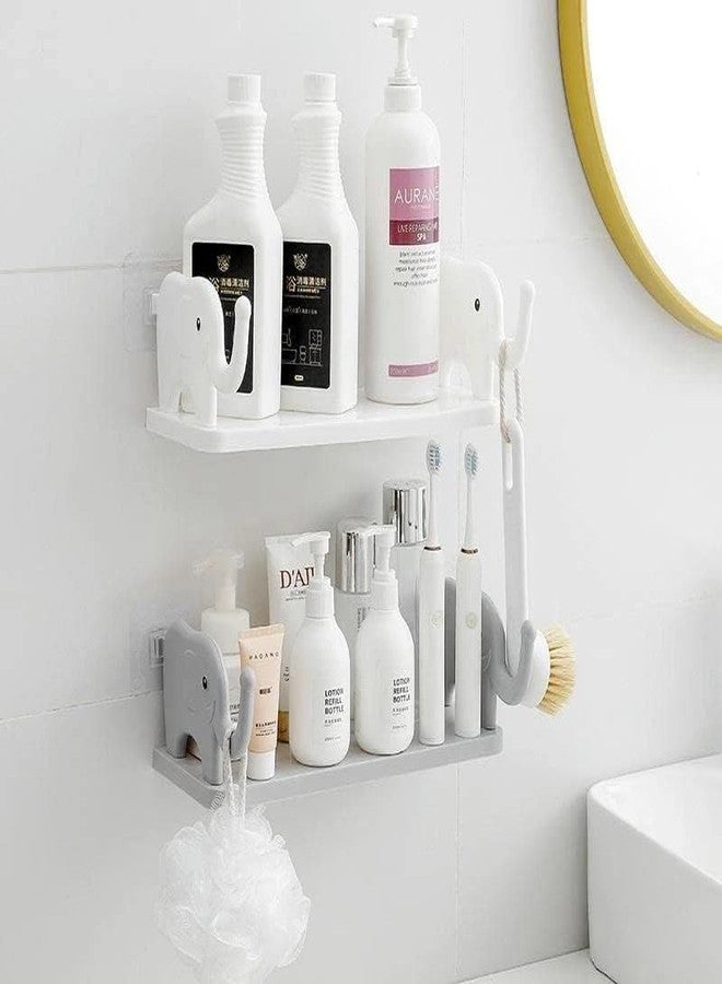 VUNIO Self Adhesive Wall Mounted Shelf Organizer (Elephant Buddy)