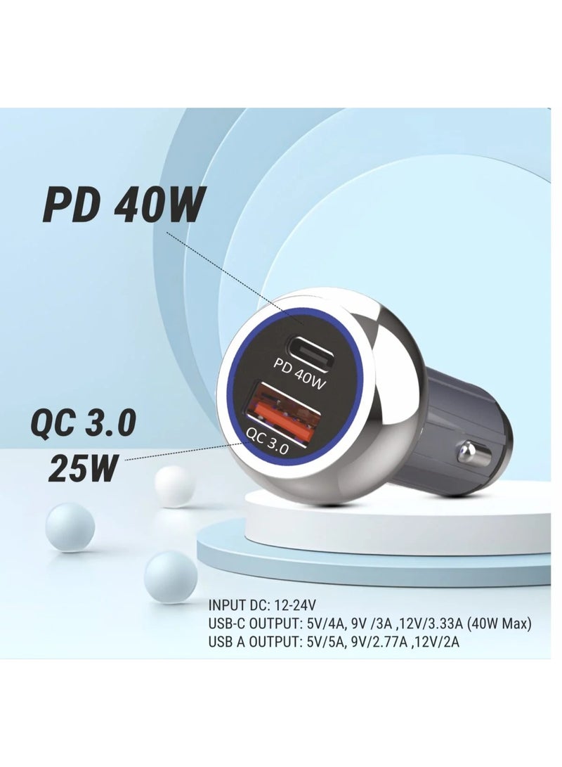 يونيكس شاحن سيارة Unix UX-CC01 65W PD+USB - محول معدني للشحن السريع - Image 4