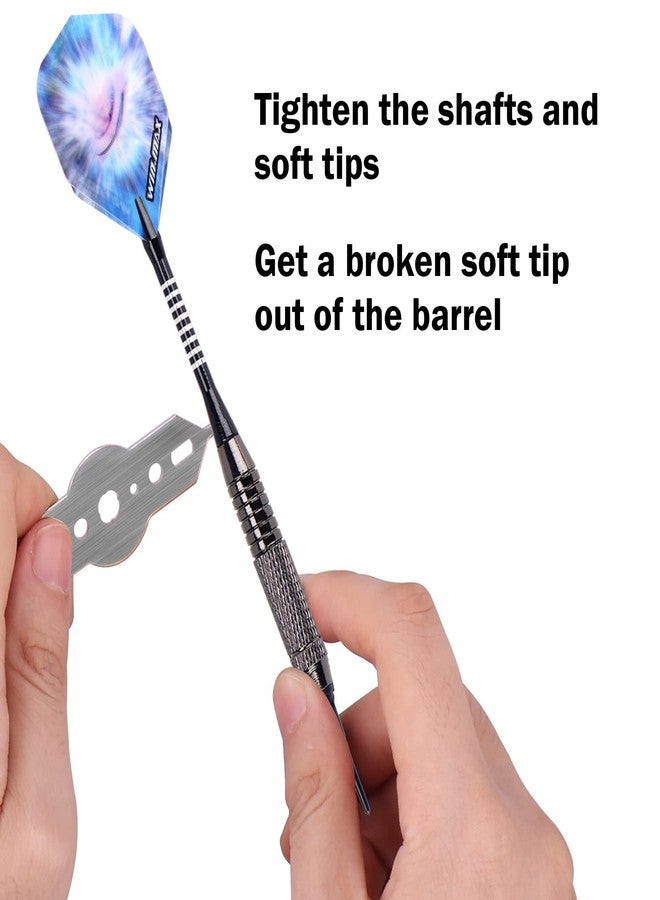 وين ماكس مجموعة سهام WIN.MAX ذات رؤوس بلاستيكية ناعمة - 12 قطعة بوزن 18 غرامًا مع 100 رأس سهم إضافي، و12 ريشة واقية، ومفتاح ربط للوحة سهام إلكترونية - Image 5