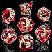 ORIFANTOU Magic Golden Ring DND Dice Set Sharp Edge Red Resin Dice with Box for Use with DD RPG Role Playing Games Lord D and D Polyhedral Dice Set - Image 4