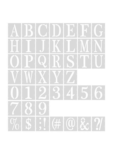 43Pcs 2 Inch Letter And Number Templates Reusable Plastic Uppercase Letter Stencils Alphabet Stencils Punctuation Marks Symbol Numbers Craft Stencils For Scrapbook Painting Diy Craft