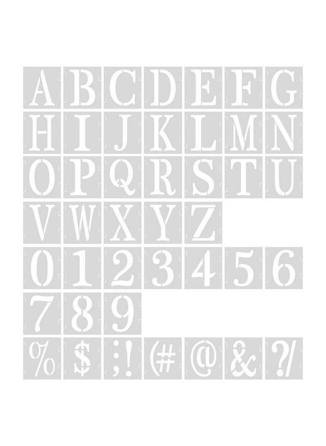43Pcs 2 Inch Letter And Number Templates Reusable Plastic Uppercase Letter Stencils Alphabet Stencils Punctuation Marks Symbol Numbers Craft Stencils For Scrapbook Painting Diy Craft