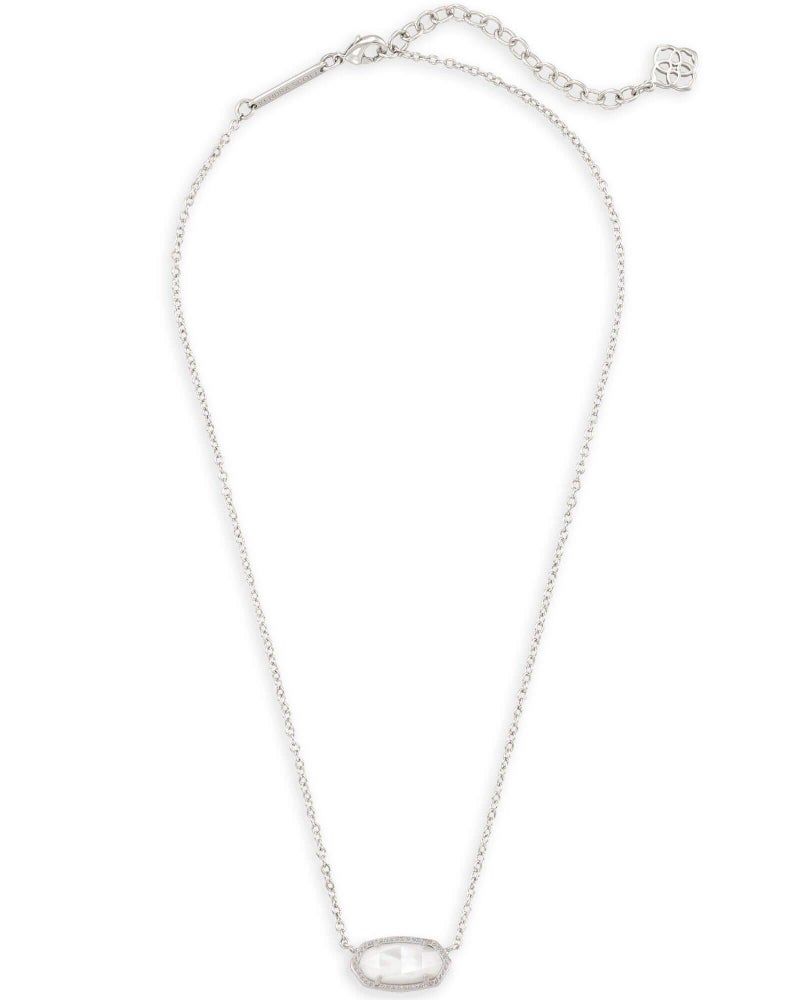 Kendra Scott Elisa Short Pendant Necklace for Women, Dainty Fashion Jewelry, Ivory Mother of Pearl, Rhodium-Plated - Image 2
