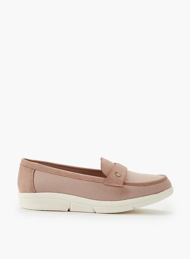 لو كونفورت Women Textured Slip-On Loafers