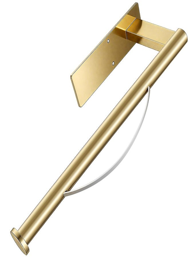 OBODING Paper Towel Holder Under Cabinet, Single Hand Operable Tearing Off Paper Towels with Damping Effect, Both Available in Adhesive and Screws, Stainless Steel (Gold) - Image 1