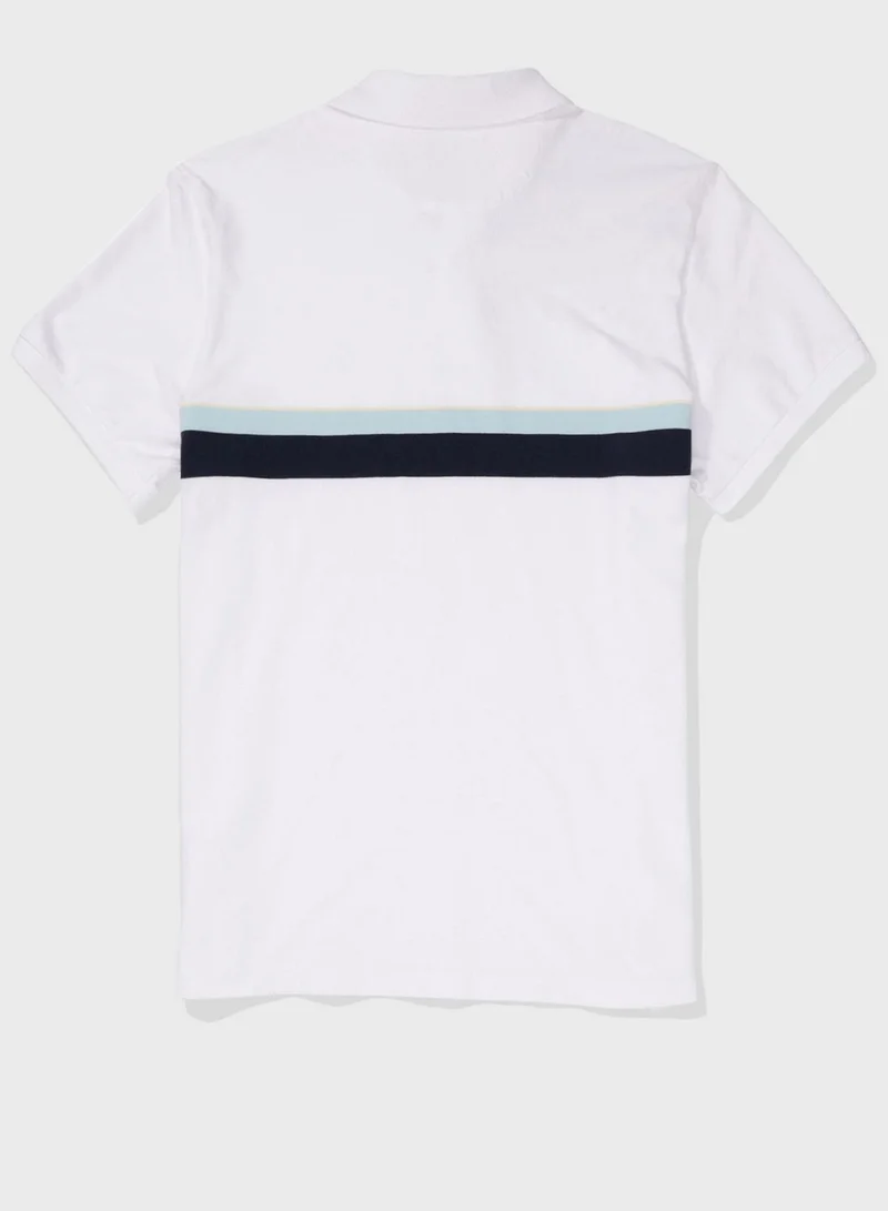 American Eagle Collered Logo Detail Polo Shirt