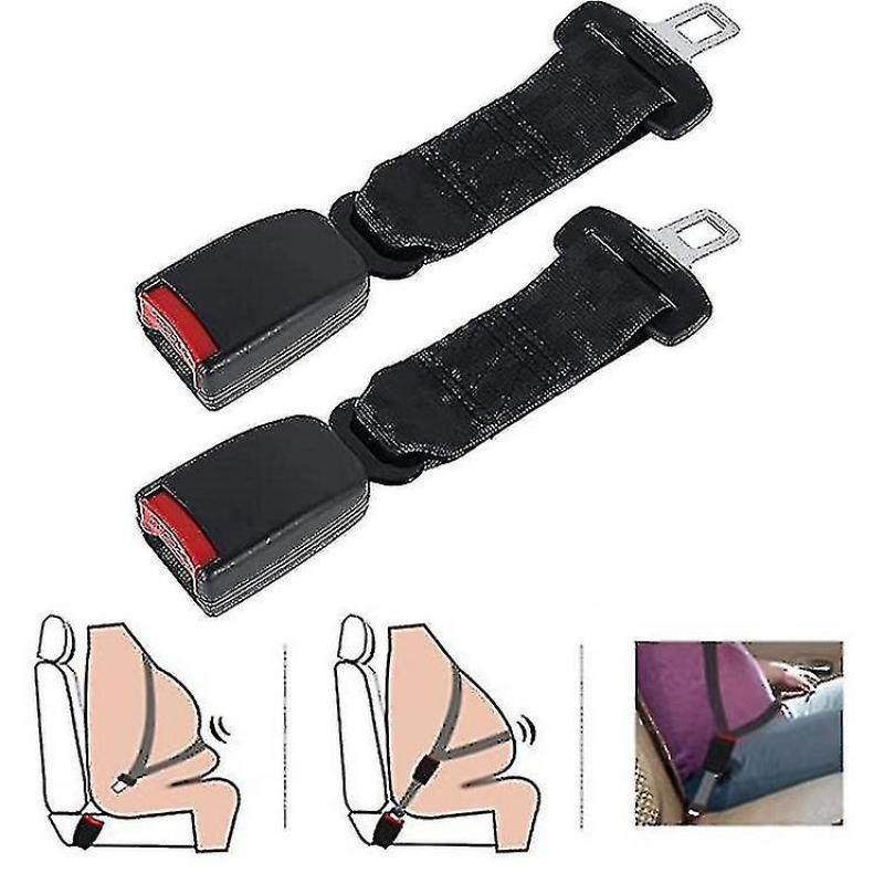 Seat Belt Extenders 2 Pack Adjustable Beige 23cm Ultra Durability Material - Comfortable Safe Driving Universal Seat Belt Extension for Most Vehicles, Plus-size People, Pregnant Women - Image 2
