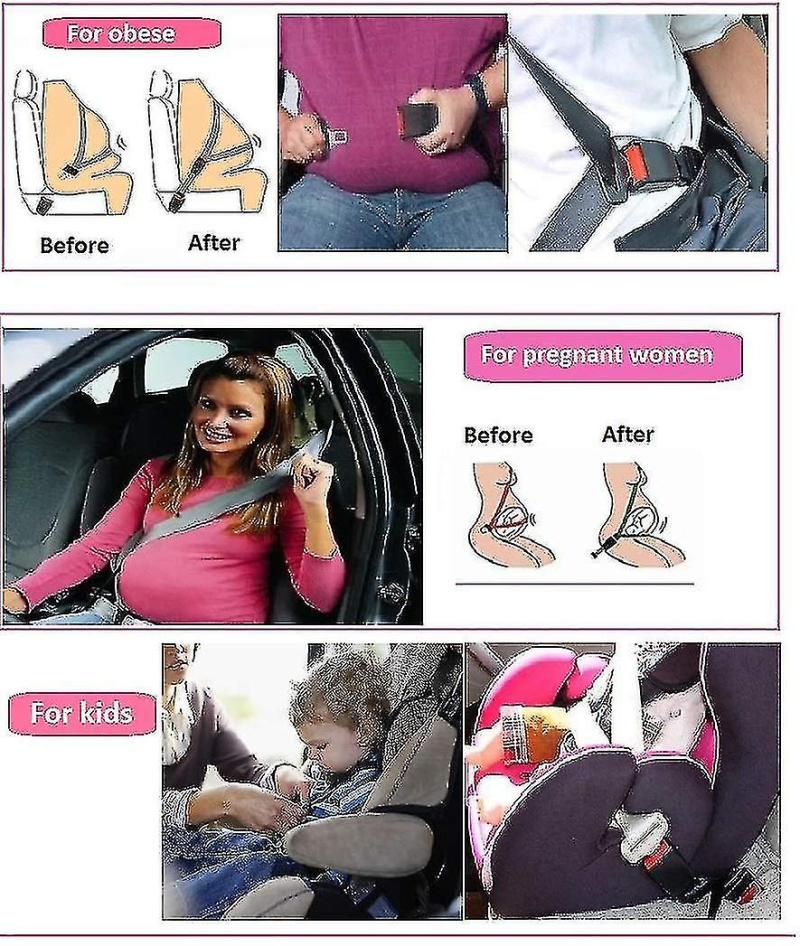 Seat Belt Extenders 2 Pack Adjustable Beige 23cm Ultra Durability Material - Comfortable Safe Driving Universal Seat Belt Extension for Most Vehicles, Plus-size People, Pregnant Women - Image 4
